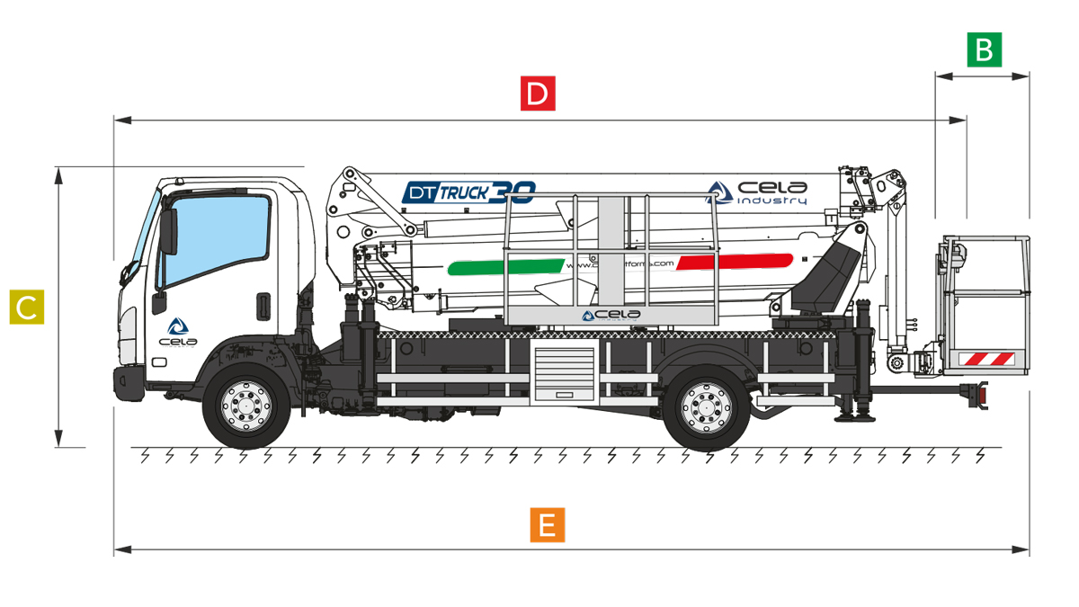 Cela DT 100 Truck reach diagram